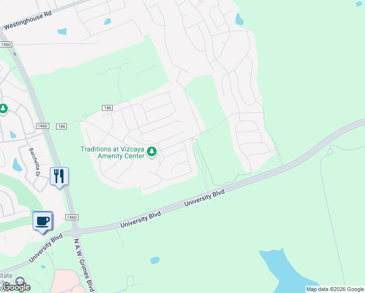 map of restaurants, bars, coffee shops, grocery stores, and more near 2732 Mazaro Way in Round Rock