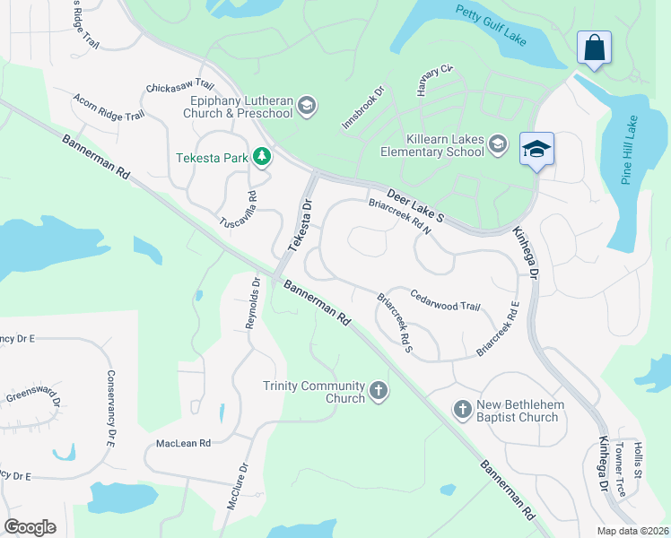 map of restaurants, bars, coffee shops, grocery stores, and more near 7912 Briarcreek Road North in Tallahassee