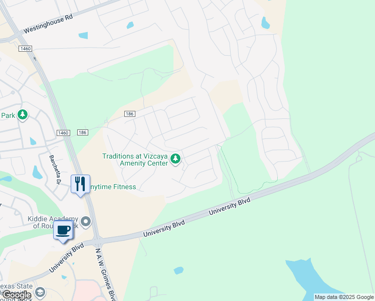 map of restaurants, bars, coffee shops, grocery stores, and more near 2711 Enza Court in Round Rock