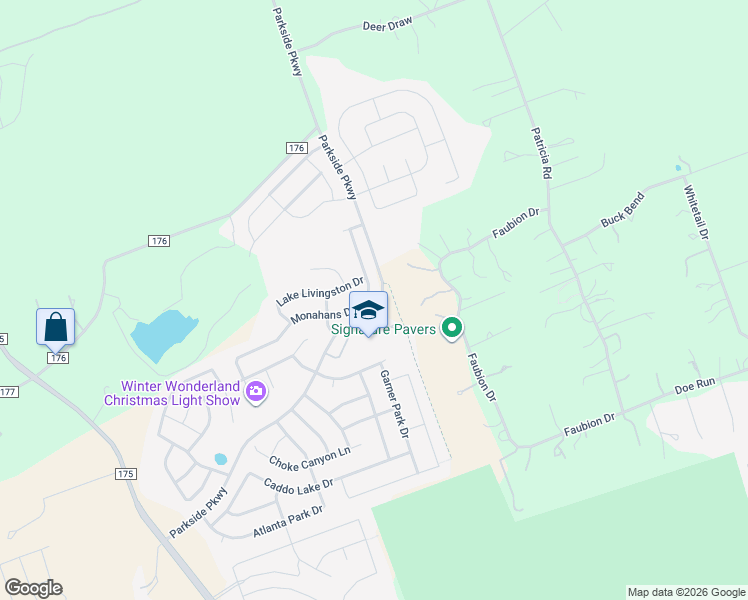 map of restaurants, bars, coffee shops, grocery stores, and more near 217 Monahans Drive in Georgetown