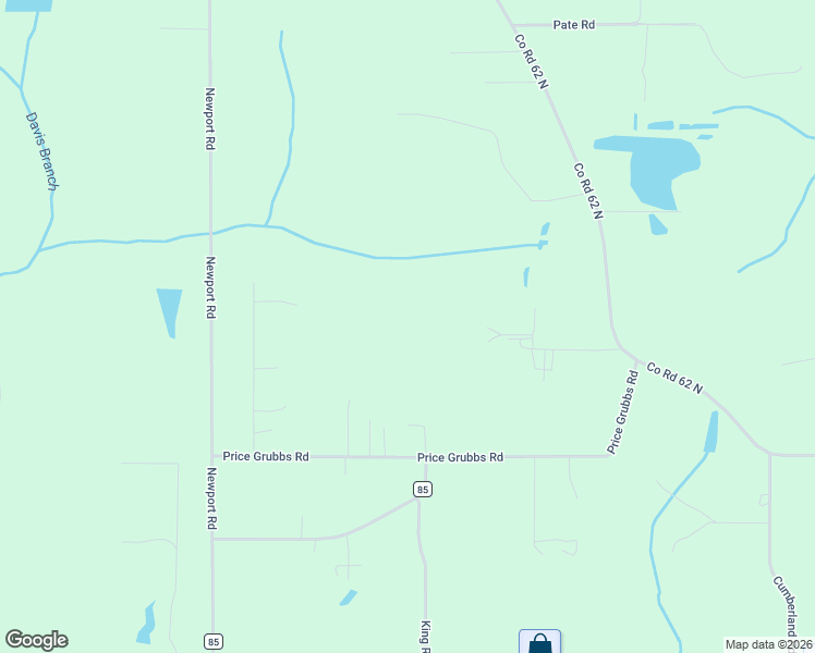map of restaurants, bars, coffee shops, grocery stores, and more near 22355 Price Grubbs Rd in Robertsdale