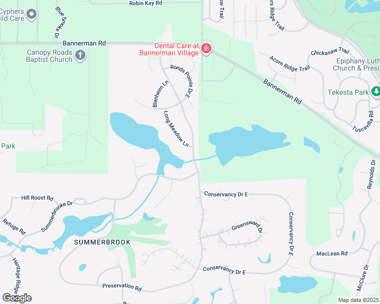 map of restaurants, bars, coffee shops, grocery stores, and more near 8047 Longmeadow Drive in Tallahassee