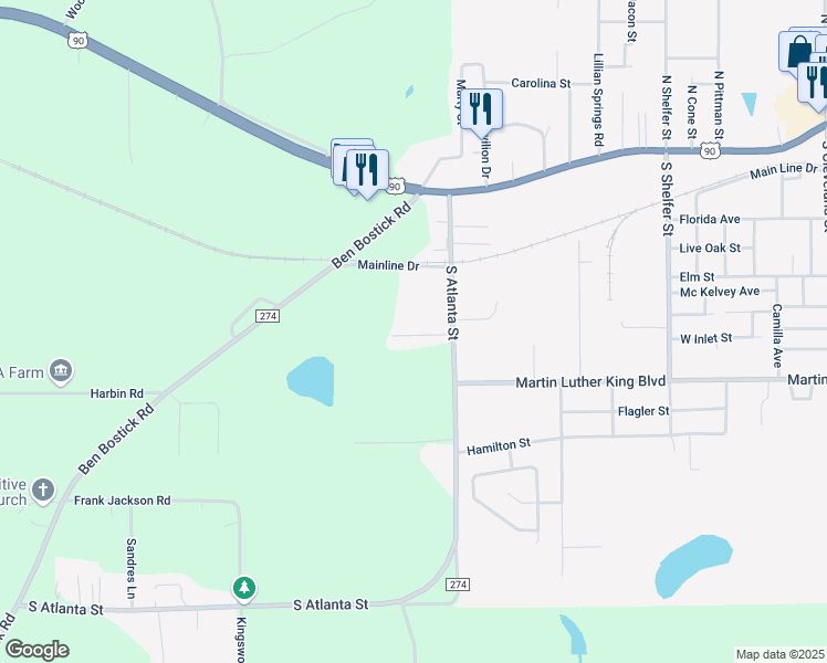 map of restaurants, bars, coffee shops, grocery stores, and more near 620 South Atlanta Street in Quincy