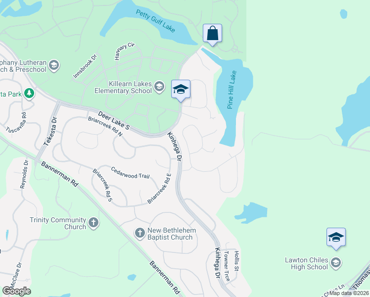 map of restaurants, bars, coffee shops, grocery stores, and more near 7709 Bass Ridge Trail in Tallahassee