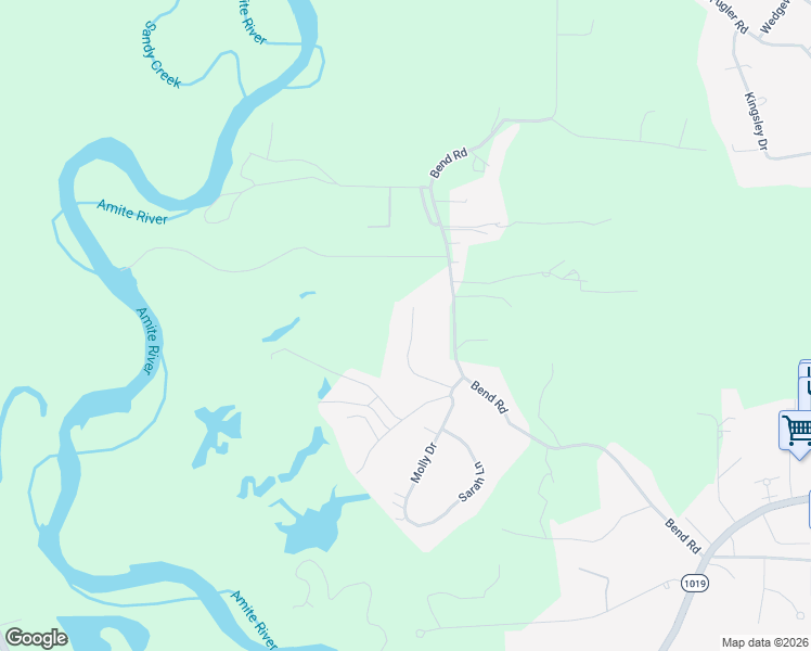 map of restaurants, bars, coffee shops, grocery stores, and more near 7155 Jim Rushing Road in Denham Springs