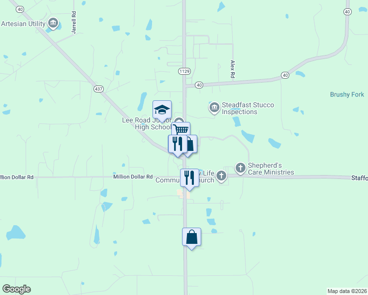 map of restaurants, bars, coffee shops, grocery stores, and more near 79132 Louisiana 40 in Covington