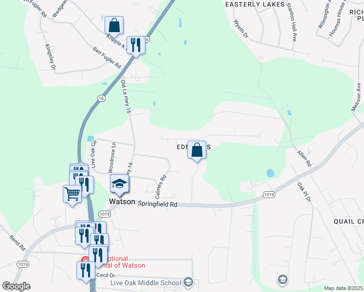 map of restaurants, bars, coffee shops, grocery stores, and more near 8364 Jo Lee Drive in Denham Springs