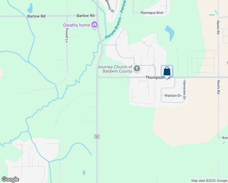 map of restaurants, bars, coffee shops, grocery stores, and more near 16123 Thompson Road in Loxley