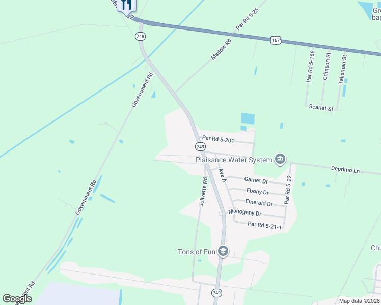 map of restaurants, bars, coffee shops, grocery stores, and more near 132 Faith Drive in Opelousas