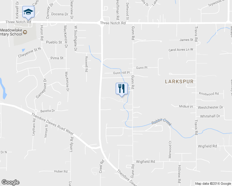 map of restaurants, bars, coffee shops, grocery stores, and more near 5270 Gunn Road in Mobile