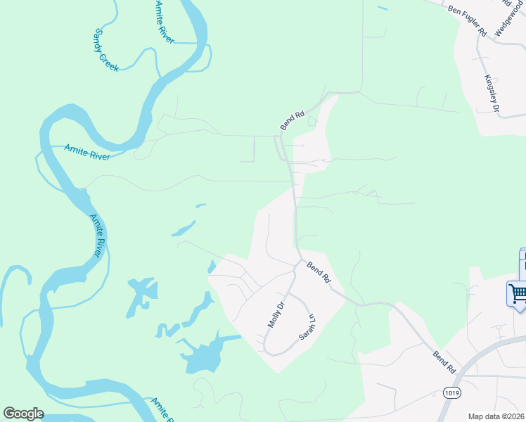 map of restaurants, bars, coffee shops, grocery stores, and more near 7155 Jim Rushing Road in Denham Springs