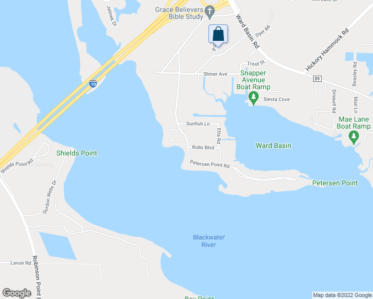 map of restaurants, bars, coffee shops, grocery stores, and more near 7669 Petersen Point Road in Milton