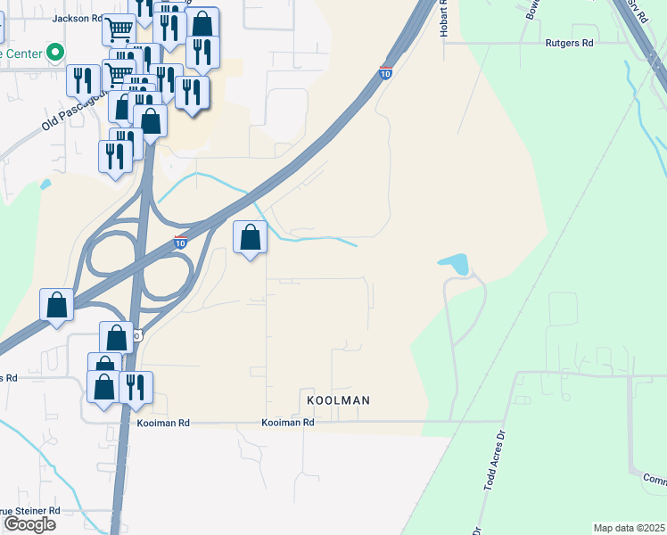 map of restaurants, bars, coffee shops, grocery stores, and more near 5168 Mobile South Street in Theodore