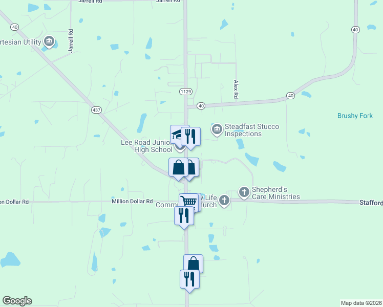 map of restaurants, bars, coffee shops, grocery stores, and more near 79132 Louisiana 40 in Covington