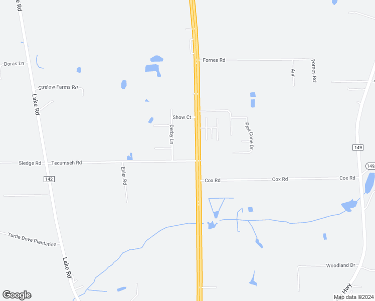 map of restaurants, bars, coffee shops, grocery stores, and more near 54 Tecumseh in Monticello