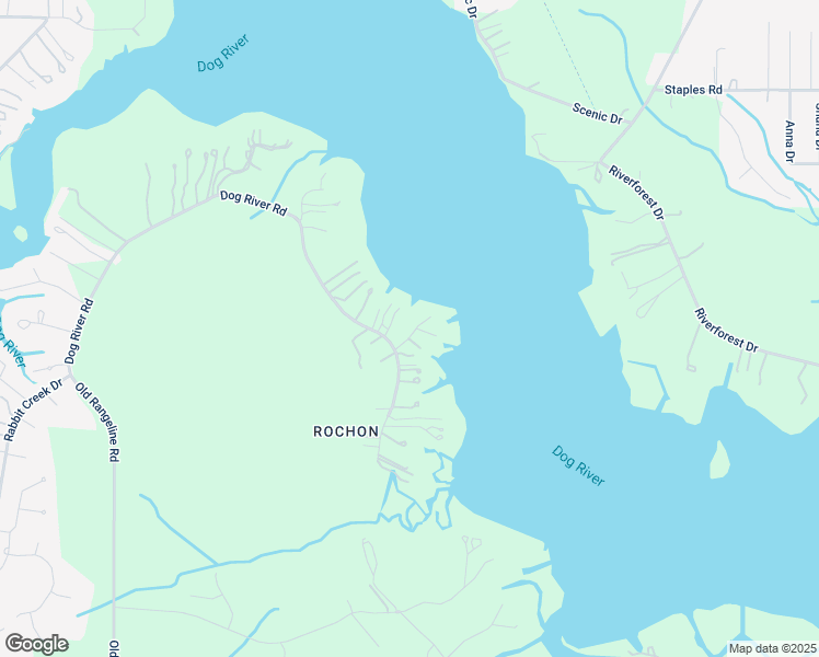 map of restaurants, bars, coffee shops, grocery stores, and more near 5315 Dog River Lane in Theodore