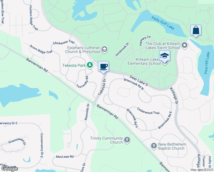 map of restaurants, bars, coffee shops, grocery stores, and more near 7873 Briarcreek Road West in Tallahassee