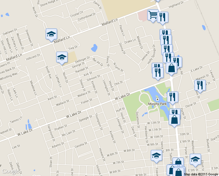 map of restaurants, bars, coffee shops, grocery stores, and more near 1718 Lexington St in Taylor