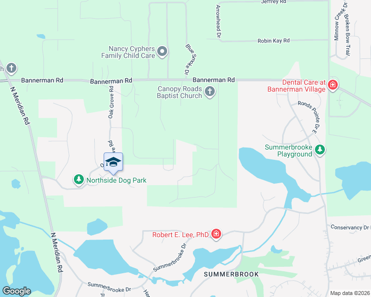 map of restaurants, bars, coffee shops, grocery stores, and more near 957 Lanternlight Court in Tallahassee