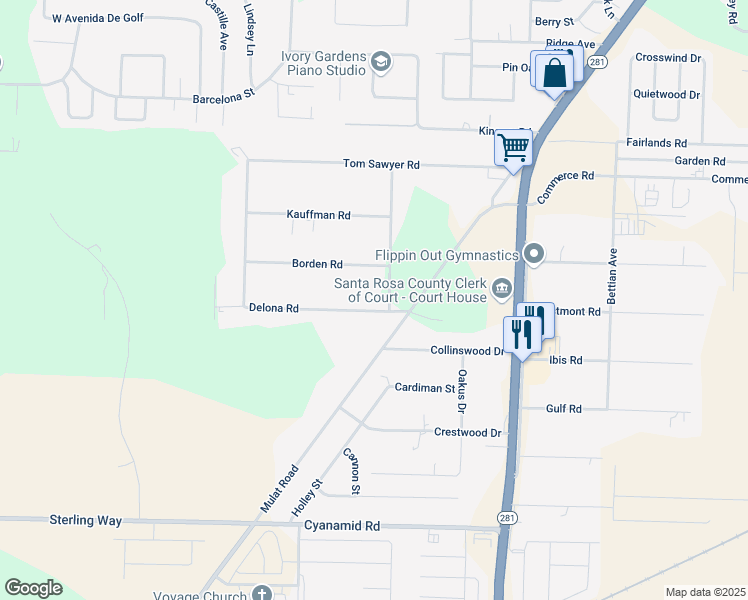 map of restaurants, bars, coffee shops, grocery stores, and more near 5532 Delona Road in Milton