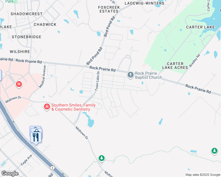 map of restaurants, bars, coffee shops, grocery stores, and more near 4200 Rock Prairie Road in College Station