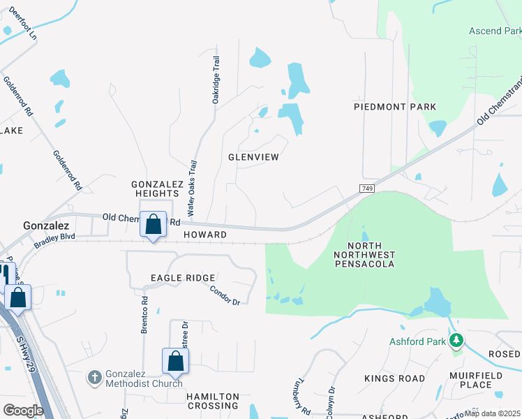 map of restaurants, bars, coffee shops, grocery stores, and more near 1480 Longbranch Drive in Gonzalez