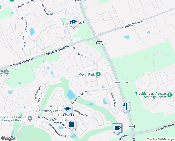 map of restaurants, bars, coffee shops, grocery stores, and more near 4529 Wandering Vine Trail in Round Rock