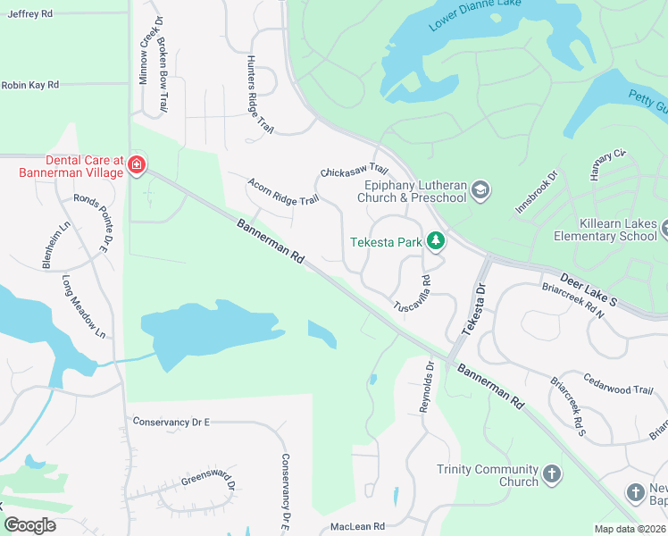 map of restaurants, bars, coffee shops, grocery stores, and more near 2147 Bannerman Road in Tallahassee