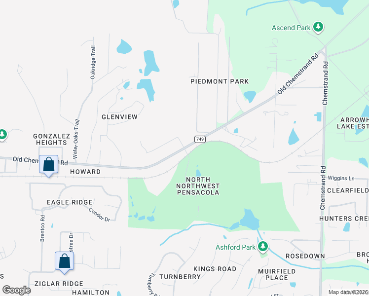map of restaurants, bars, coffee shops, grocery stores, and more near 2441 Old Chemstrand Road in Gonzalez