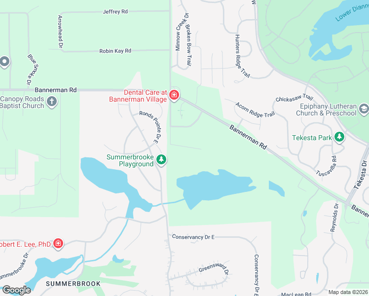 map of restaurants, bars, coffee shops, grocery stores, and more near 1665 Bannerman Road in Tallahassee
