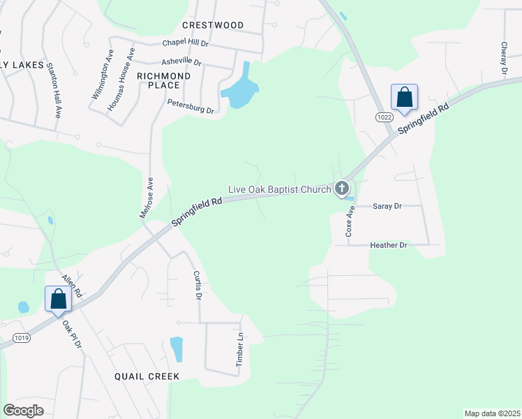 map of restaurants, bars, coffee shops, grocery stores, and more near 9700 Springfield Road in Denham Springs
