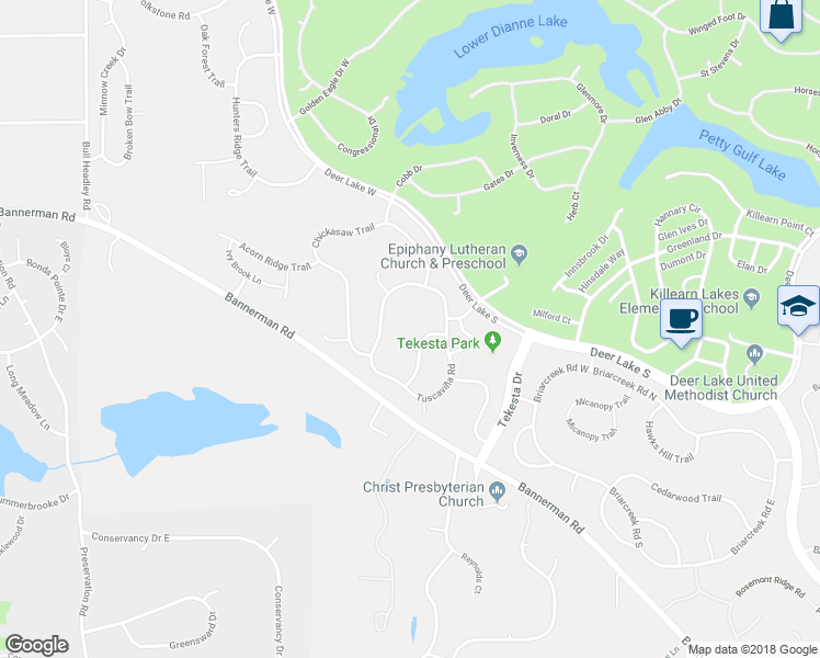 map of restaurants, bars, coffee shops, grocery stores, and more near 8132 Holly Ridge Trail in Tallahassee