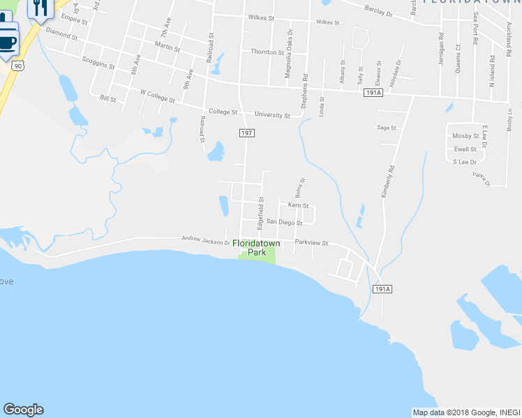 map of restaurants, bars, coffee shops, grocery stores, and more near 4020 Edgefield Street in Pace