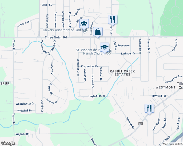 map of restaurants, bars, coffee shops, grocery stores, and more near 5160 Lancelot Drive in Mobile