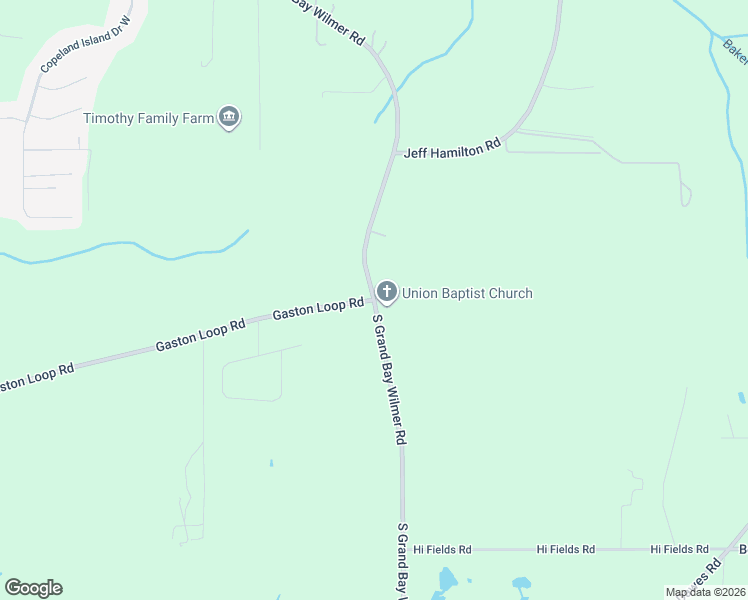 map of restaurants, bars, coffee shops, grocery stores, and more near 4388 South Grand Bay Wilmer Road in Grand Bay