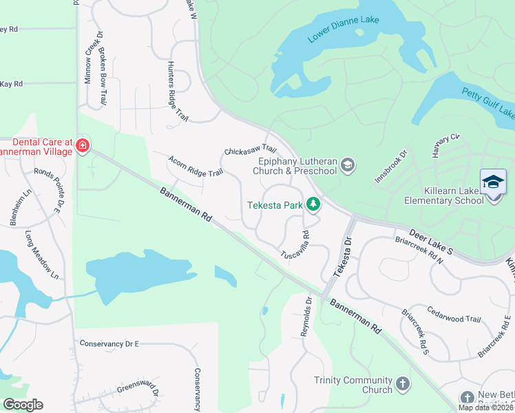 map of restaurants, bars, coffee shops, grocery stores, and more near 8227 Chickasaw Trail in Tallahassee