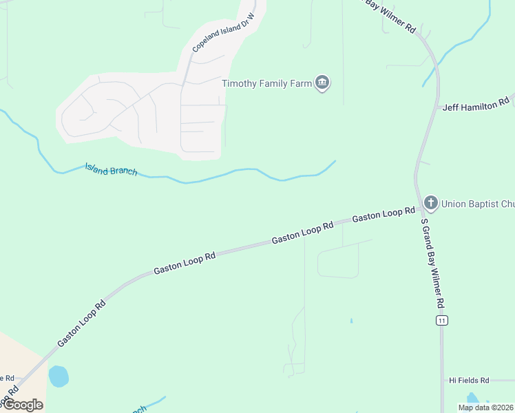 map of restaurants, bars, coffee shops, grocery stores, and more near 13150 Gaston Loop Road in Grand Bay