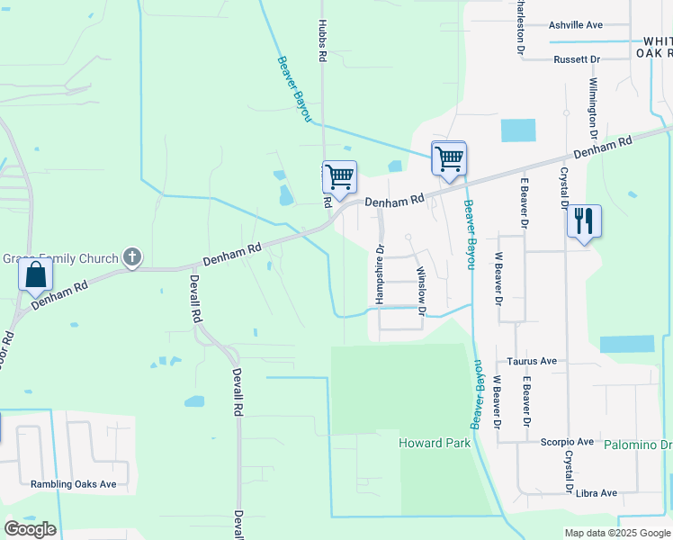 map of restaurants, bars, coffee shops, grocery stores, and more near 14032 Denham Road in Central