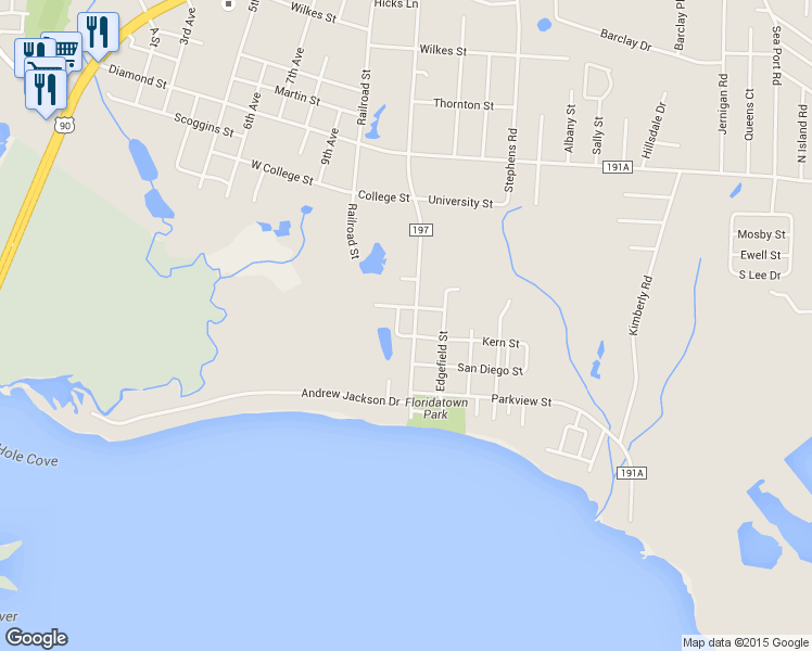 map of restaurants, bars, coffee shops, grocery stores, and more near 4005 Floridatown Road in Milton