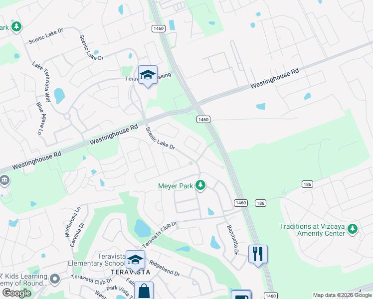 map of restaurants, bars, coffee shops, grocery stores, and more near 1104 Sunny Meadows Loop in Georgetown