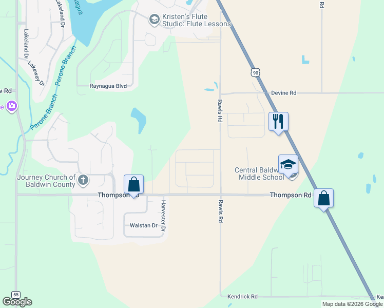 map of restaurants, bars, coffee shops, grocery stores, and more near 16573 Prado Loop in Loxley