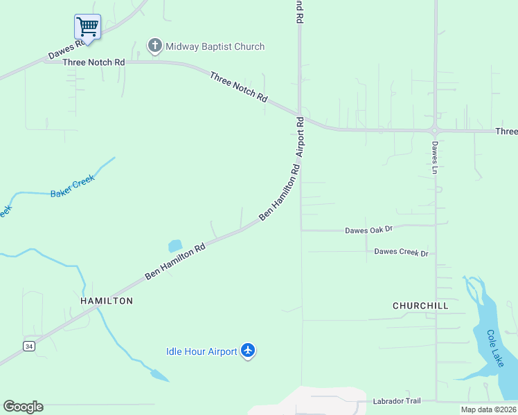 map of restaurants, bars, coffee shops, grocery stores, and more near 9320 Ben Hamilton Road in Theodore