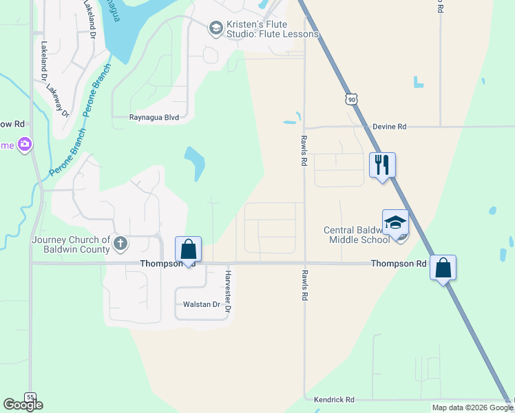 map of restaurants, bars, coffee shops, grocery stores, and more near 16573 Prado Loop in Loxley