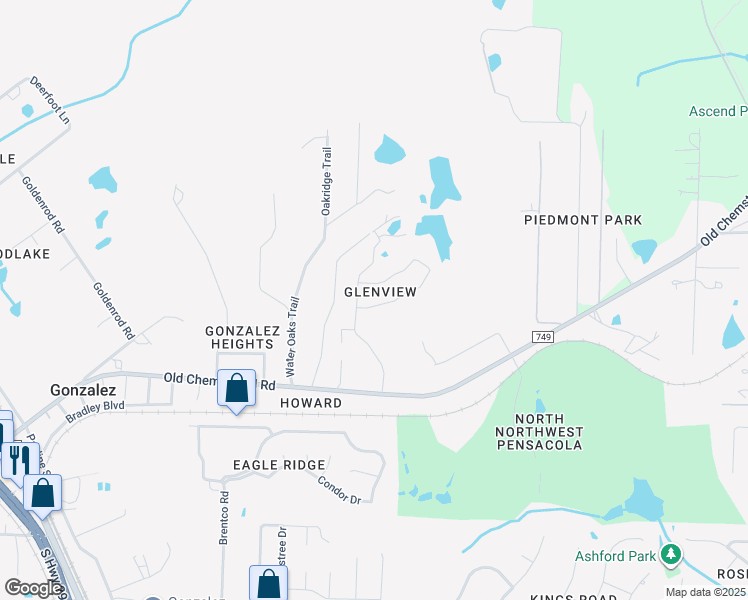 map of restaurants, bars, coffee shops, grocery stores, and more near 2114 Liberty Loop Road in Gonzalez