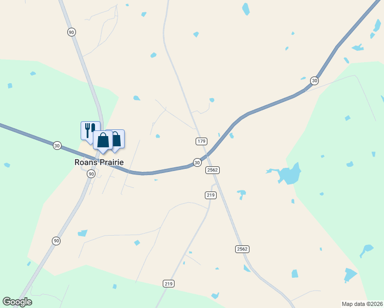 map of restaurants, bars, coffee shops, grocery stores, and more near 15991 State Highway 30 in Richards