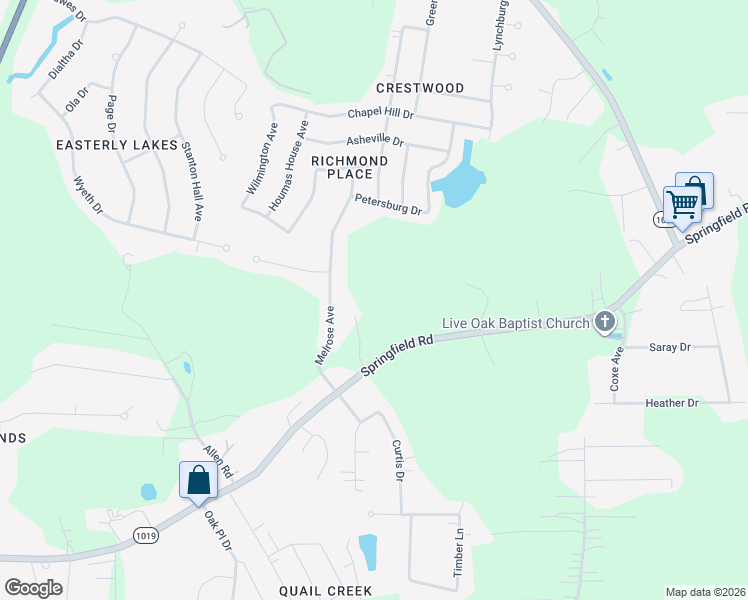 map of restaurants, bars, coffee shops, grocery stores, and more near 9463 Springfield Road in Denham Springs