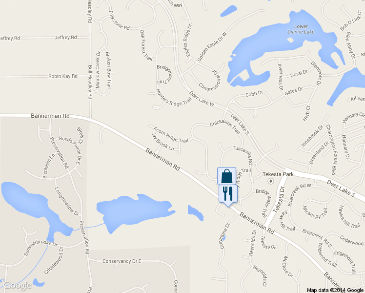 map of restaurants, bars, coffee shops, grocery stores, and more near 8398 Ivy Mill Way in Tallahassee