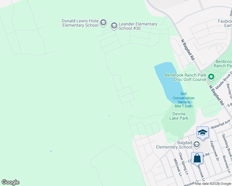 map of restaurants, bars, coffee shops, grocery stores, and more near 1265 Aquilla Drive in Leander