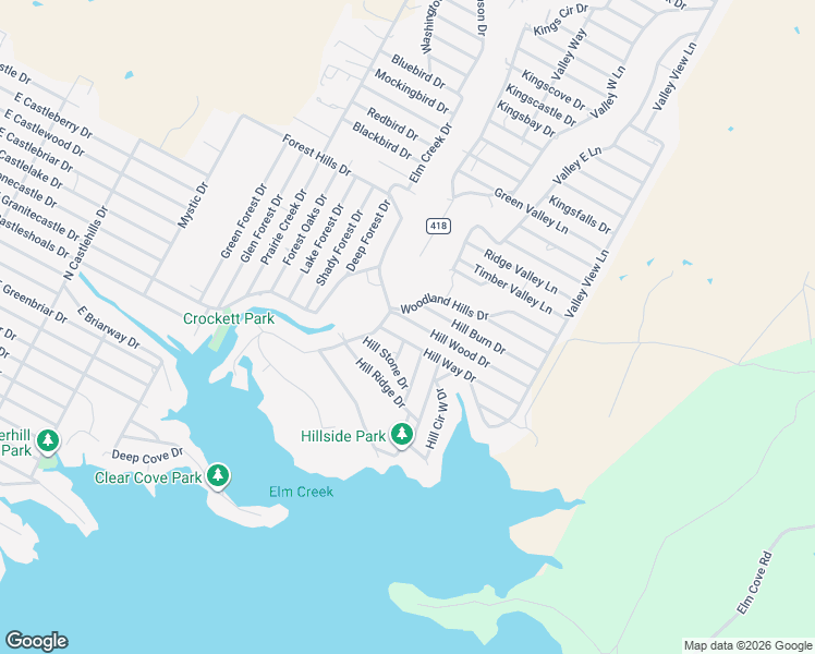 map of restaurants, bars, coffee shops, grocery stores, and more near 1515 Hill Way Drive in Marble Falls