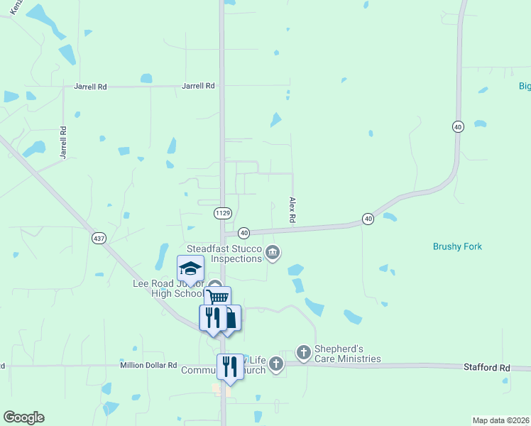 map of restaurants, bars, coffee shops, grocery stores, and more near 20067 Louisiana 40 in Covington